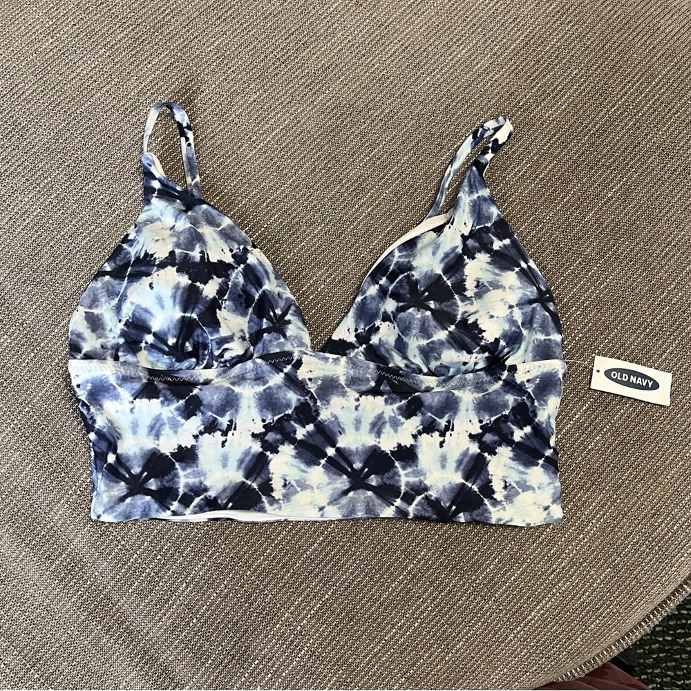 Old Navy | 3-Piece Blue Tie-Dye Matching Swimsuit Bikini and Bonus Bottoms - Picture 3 of 9